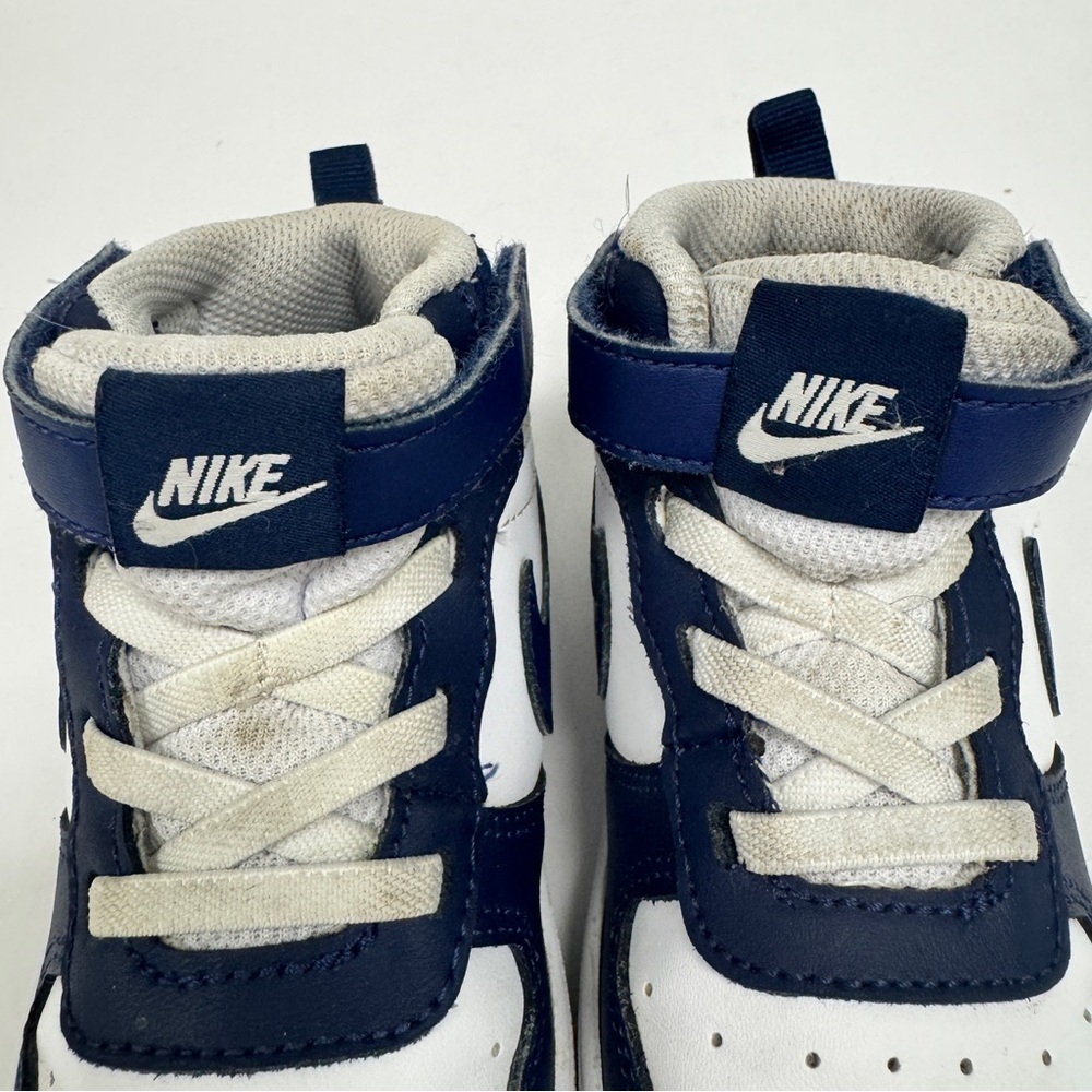 Nike‎ Court Borough Mid 2 (TDV) Toddler Kids Shoes SZ 8C White/Blue CD7784-107 - Picture 6 of 6
